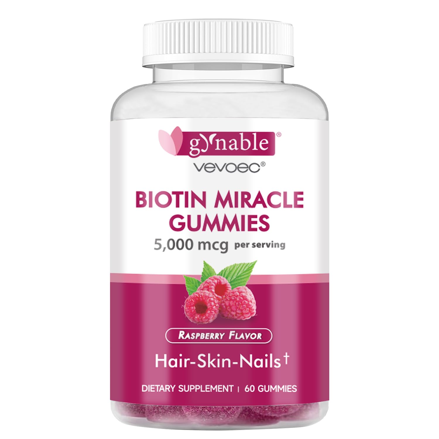 Gomitas de biotina Vevoec Gynable para cabello piel y uñas