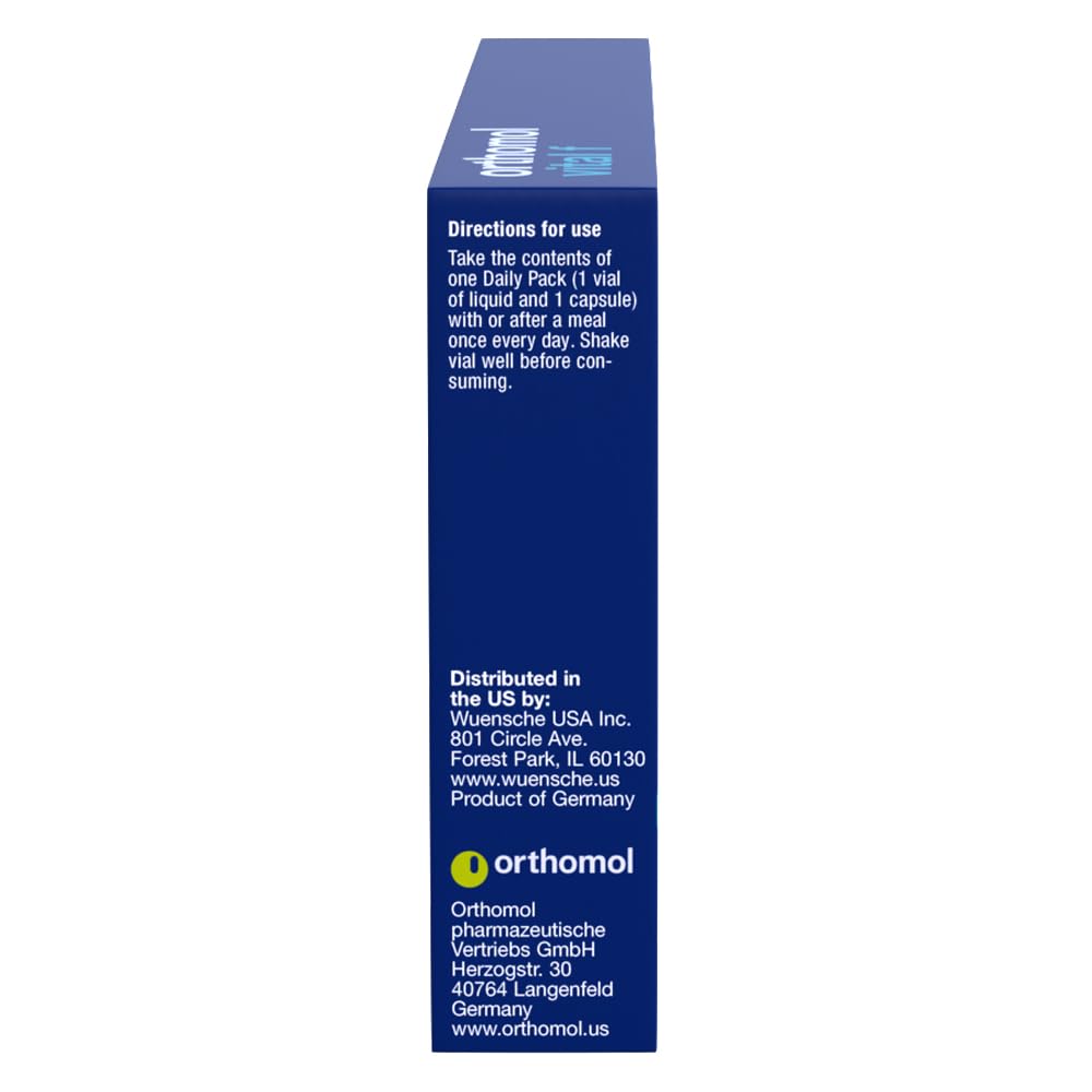 Vial de Orthomol Vital F multivitamínico.