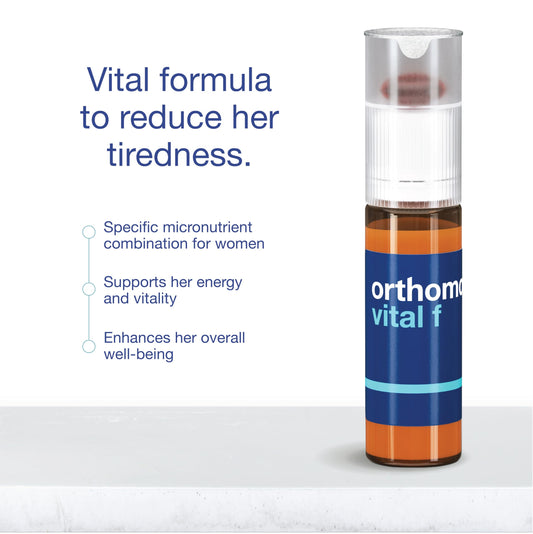 Viales de suplemento multivitamínico Orthomol.