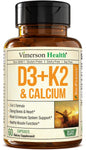 Vimerson Health suplemento vitamina D3 K2 calcio 60 cápsulas