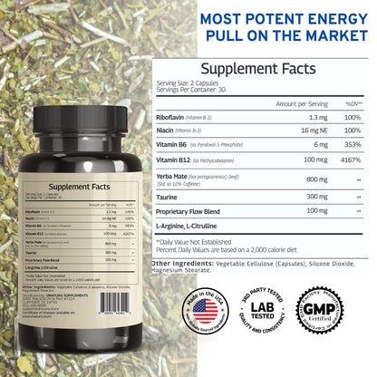 Vinatura Yerba Mate cápsulas energía potente
