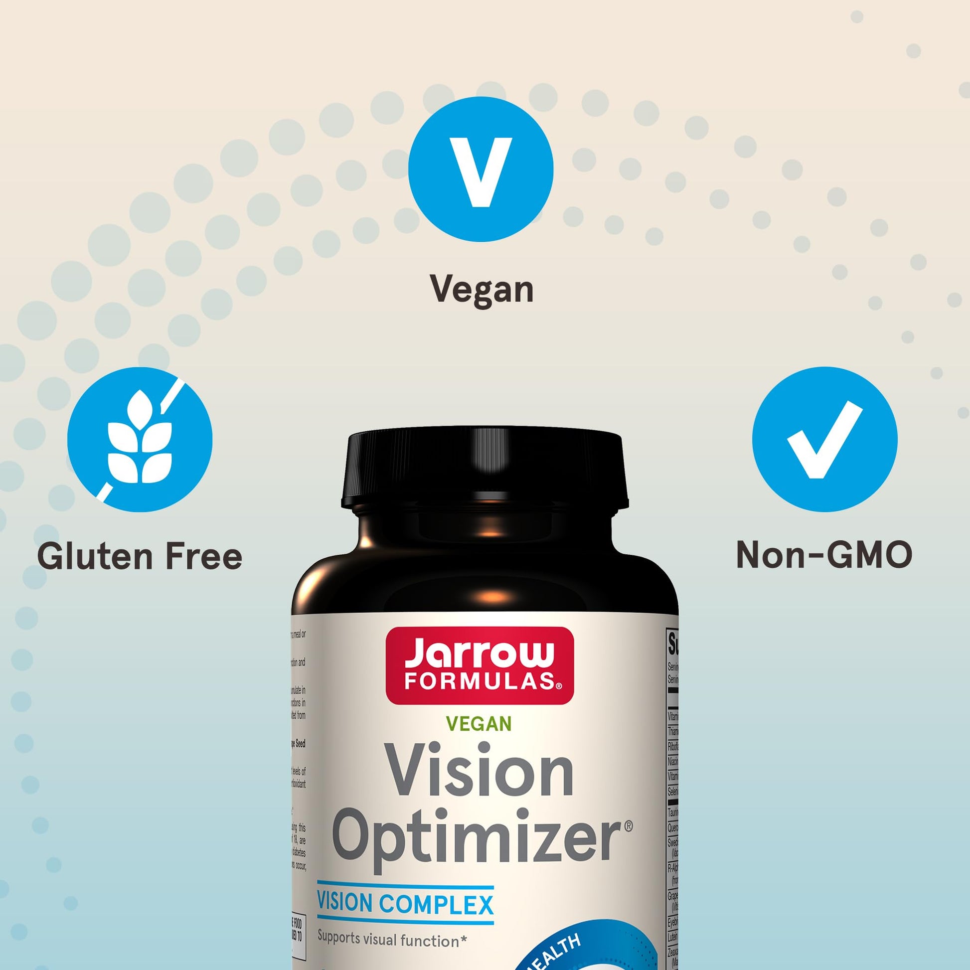 Vision Optimizer de Jarrow Formulas: sin gluten, vegano, no GMO