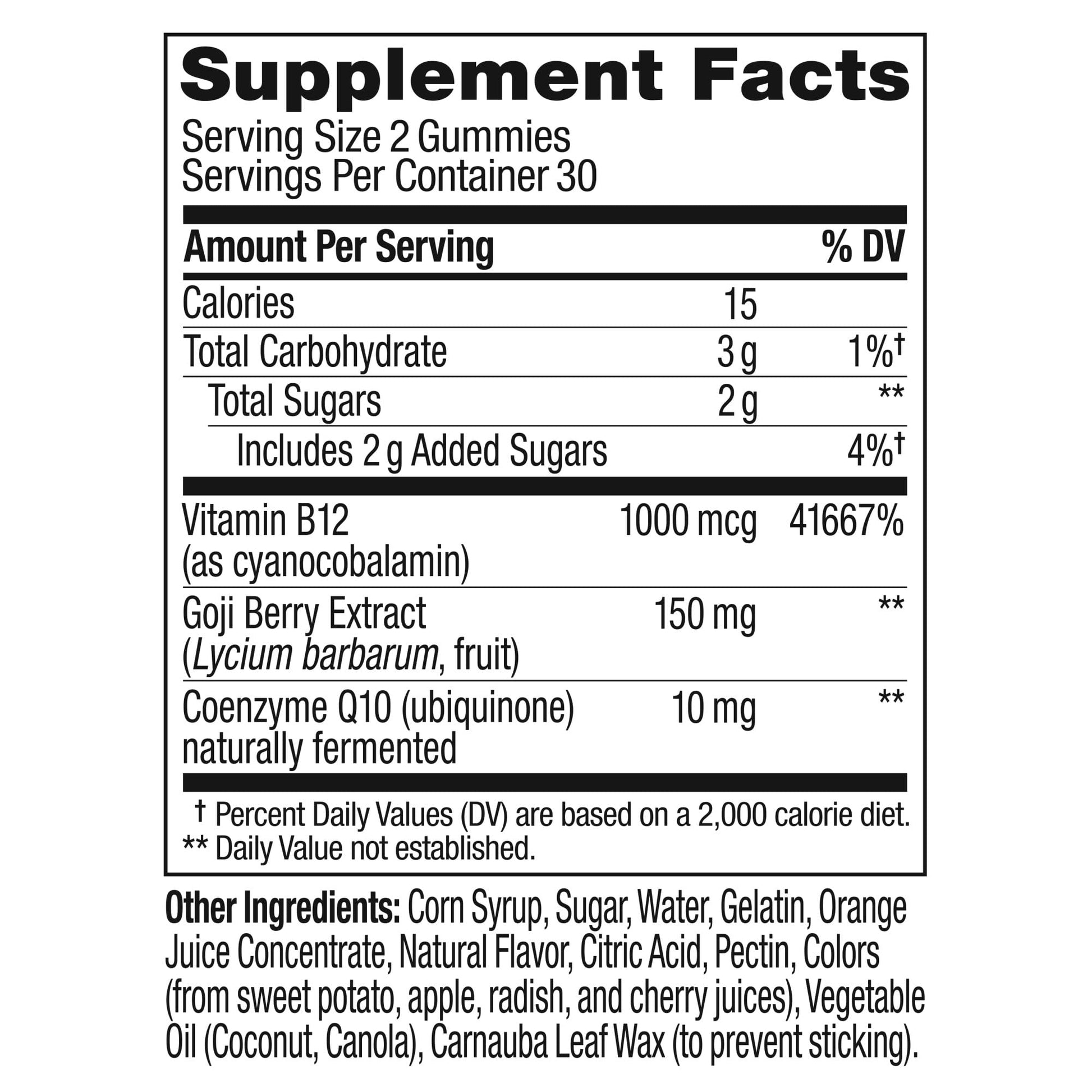 Vista cercana gominolas OLLY con vitamina B12