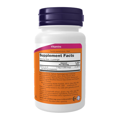Vista cercana pastillas Metil B-12 1000 mcg