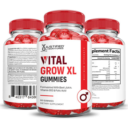 Vista frontal de Gomitas Vital Grow XL en mesa