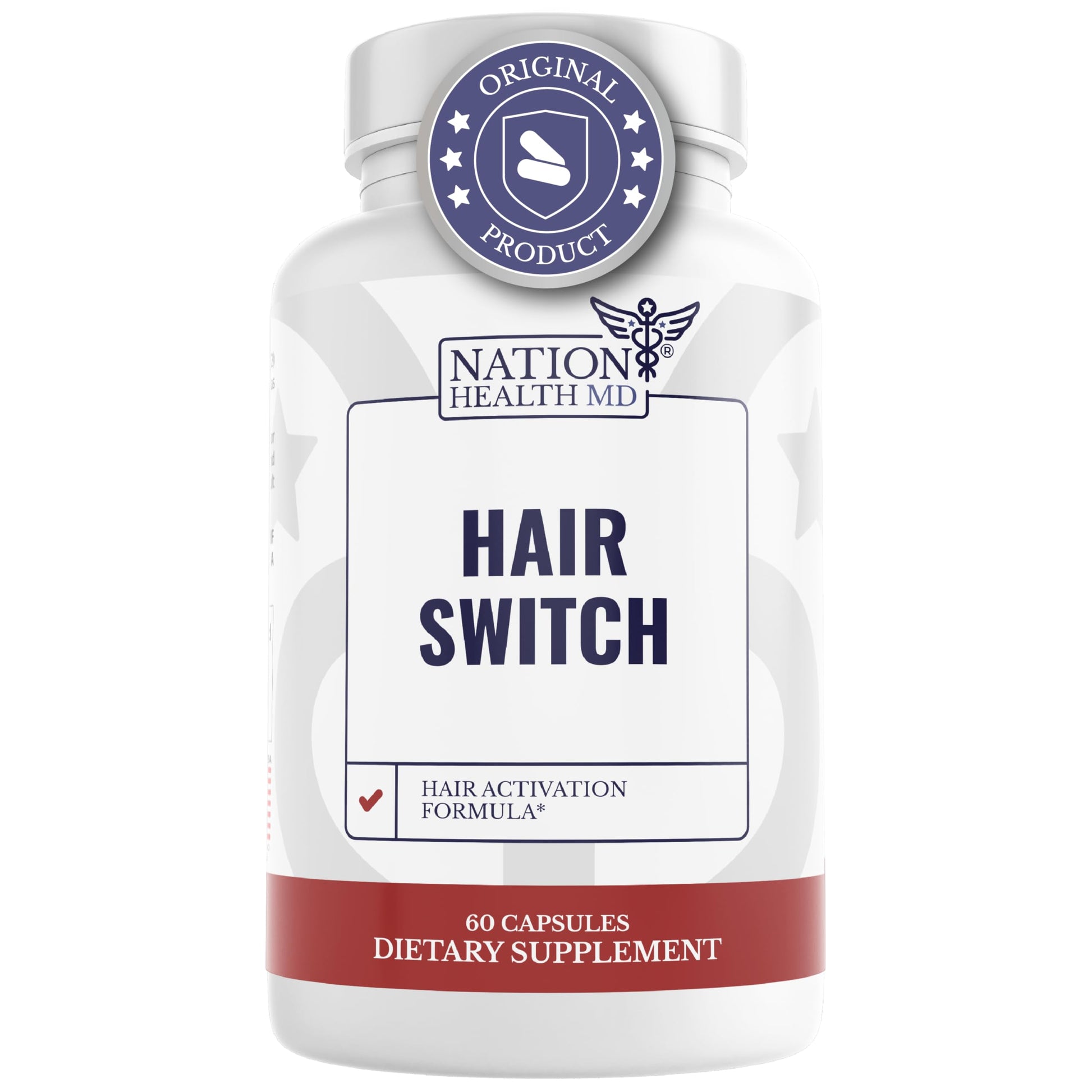 Vista frontal del paquete Nation Health MD Hair Switch