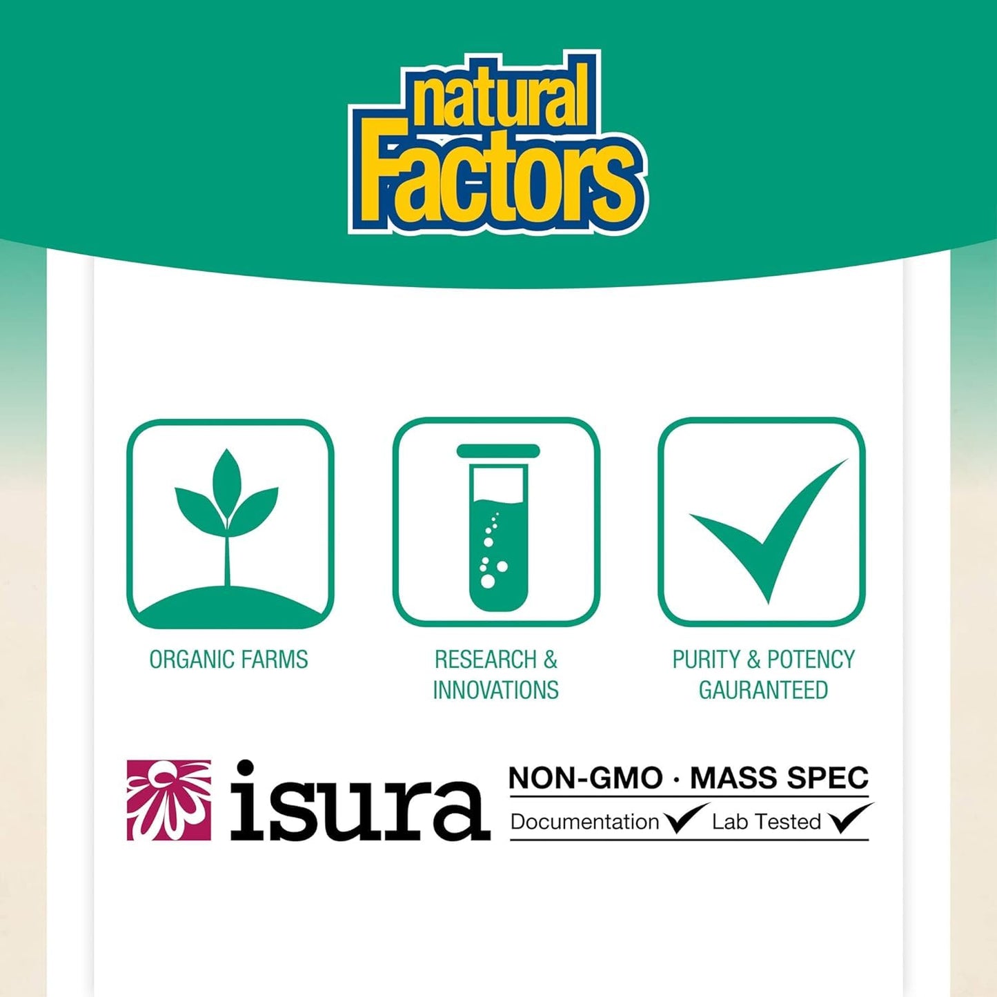 Vista frontal Natural Factors suplemento vitamina c masticable