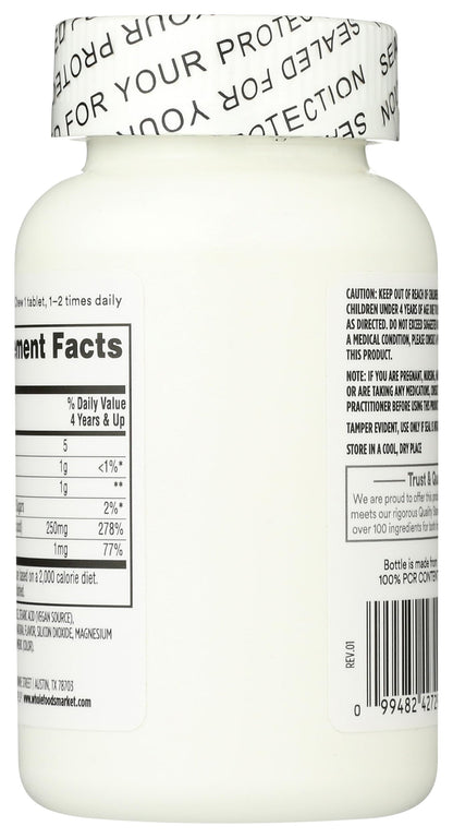 Vista lateral 365 vitamina C masticable niños 90 tabletas