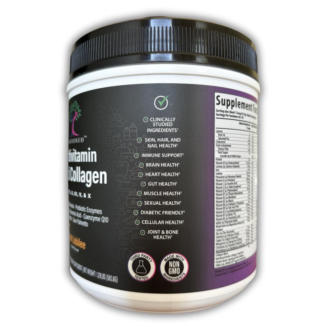 Vista lateral del suplemento Antioxed Multivitaminas MultiColágeno