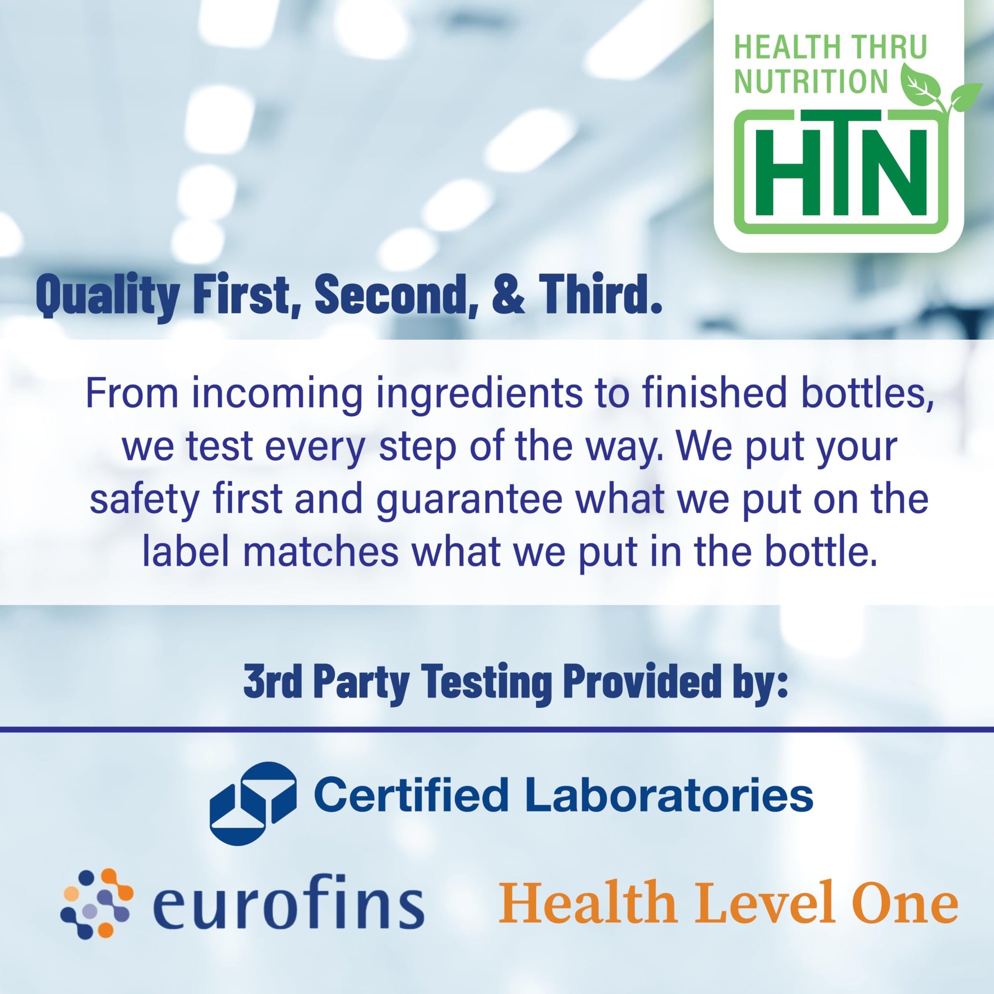 Vista lateral botella Health Thru Nutrition suplemento inositol