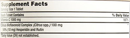 Vista lateral botella vitamina C Kirkland firma
