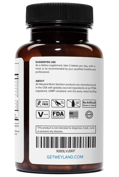 Vista lateral botella Weyland Energy vitaminas B