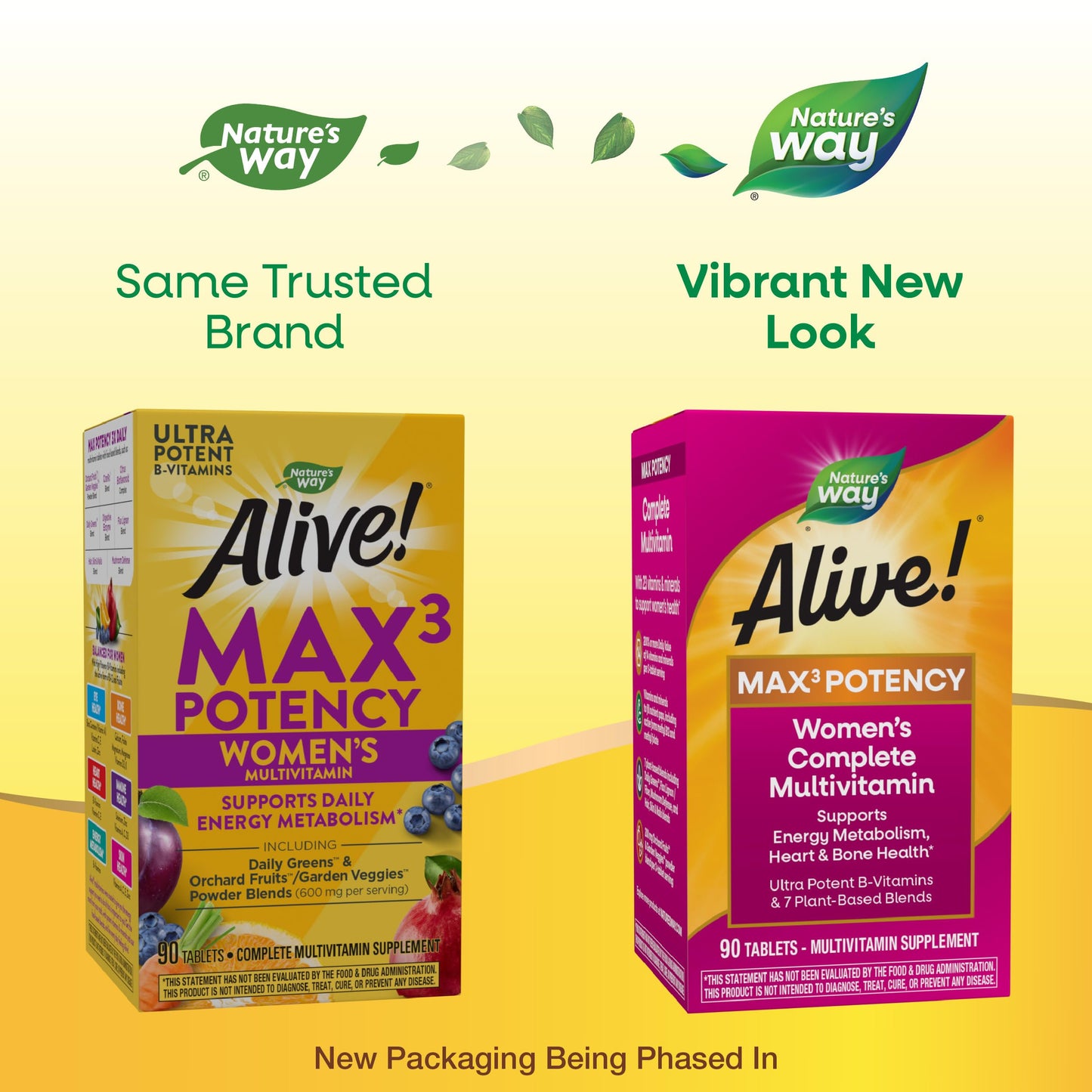 Vista lateral de la caja del multivitamínico Alive! de Nature's Way