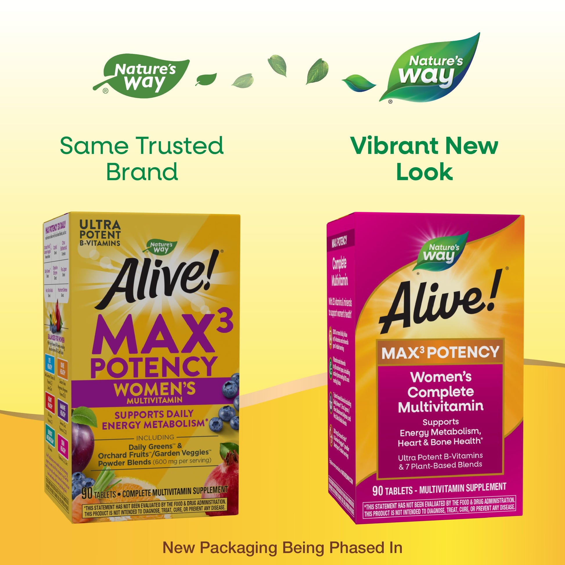 Vista lateral de la caja del multivitamínico Alive! de Nature's Way