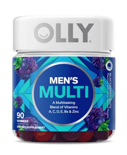 Vista lateral caja paquete vitaminas prenatales y multivitaminas hombres OLLY