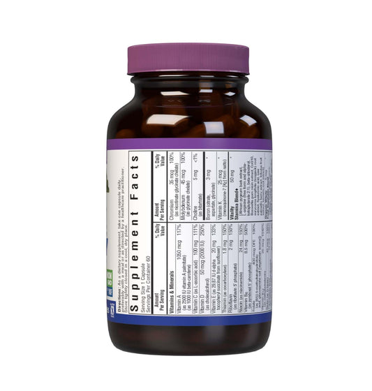 vista lateral de las cápsulas de multivitamínico para hombres