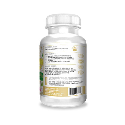 vista lateral del frasco actif anti-canas mostrando ingredientes clave