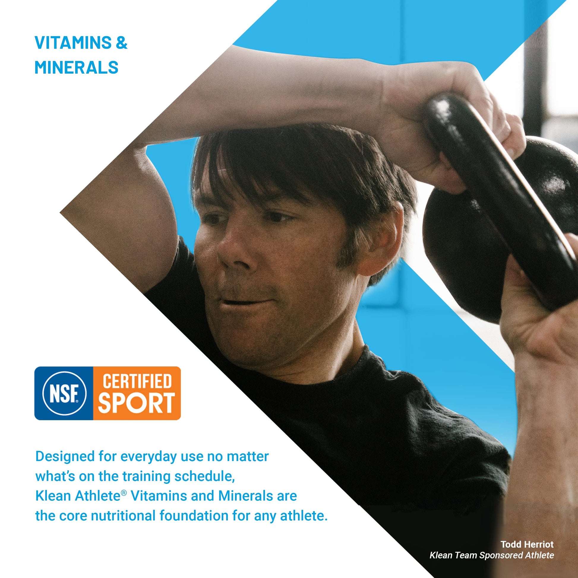 Vista lateral frasco Klean ATHLETE vitamina d3 100 tabletas