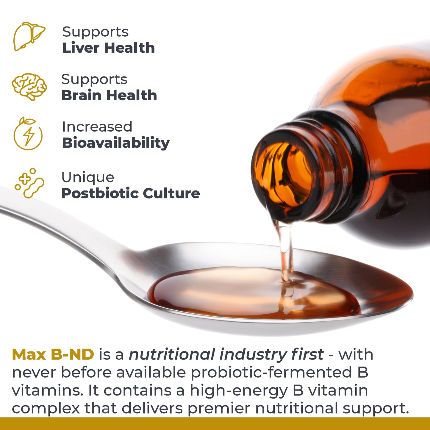 Vista lateral frasco Max B-ND vitaminas B Premier Labs