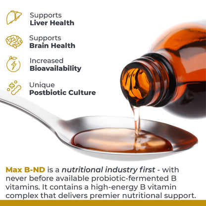Vista lateral frasco Max B-ND vitaminas B Premier Labs