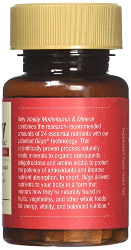 Vista lateral del frasco de multivitaminas melaleuca para mujer