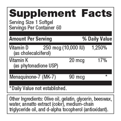 Vista lateral Metagenics Vitamina D3 K HerWellness
