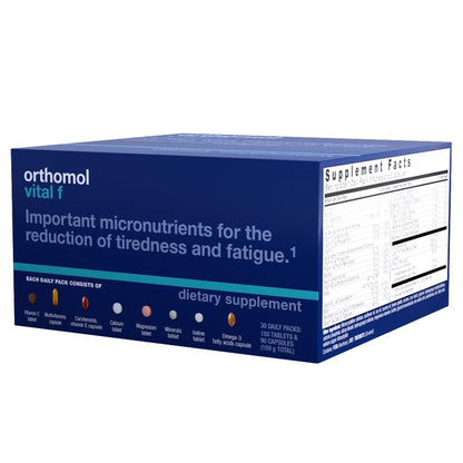 Vista lateral de Orthomol Vital F multivitaminas