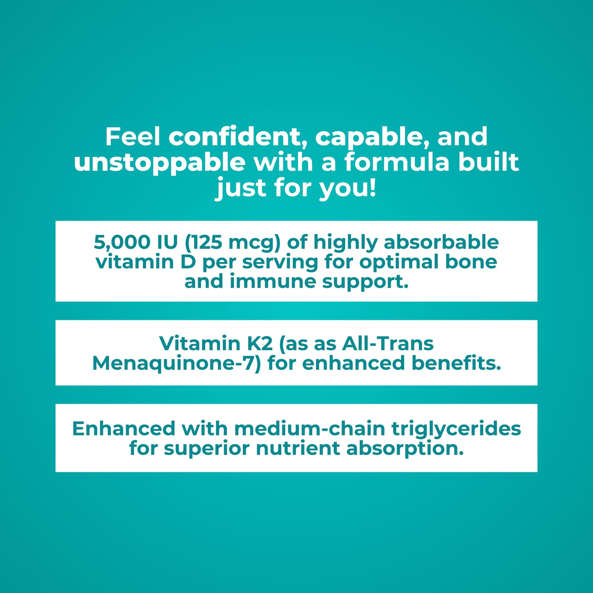 Vista lateral paquete vitamina d3 5000 iu Reignite Wellness