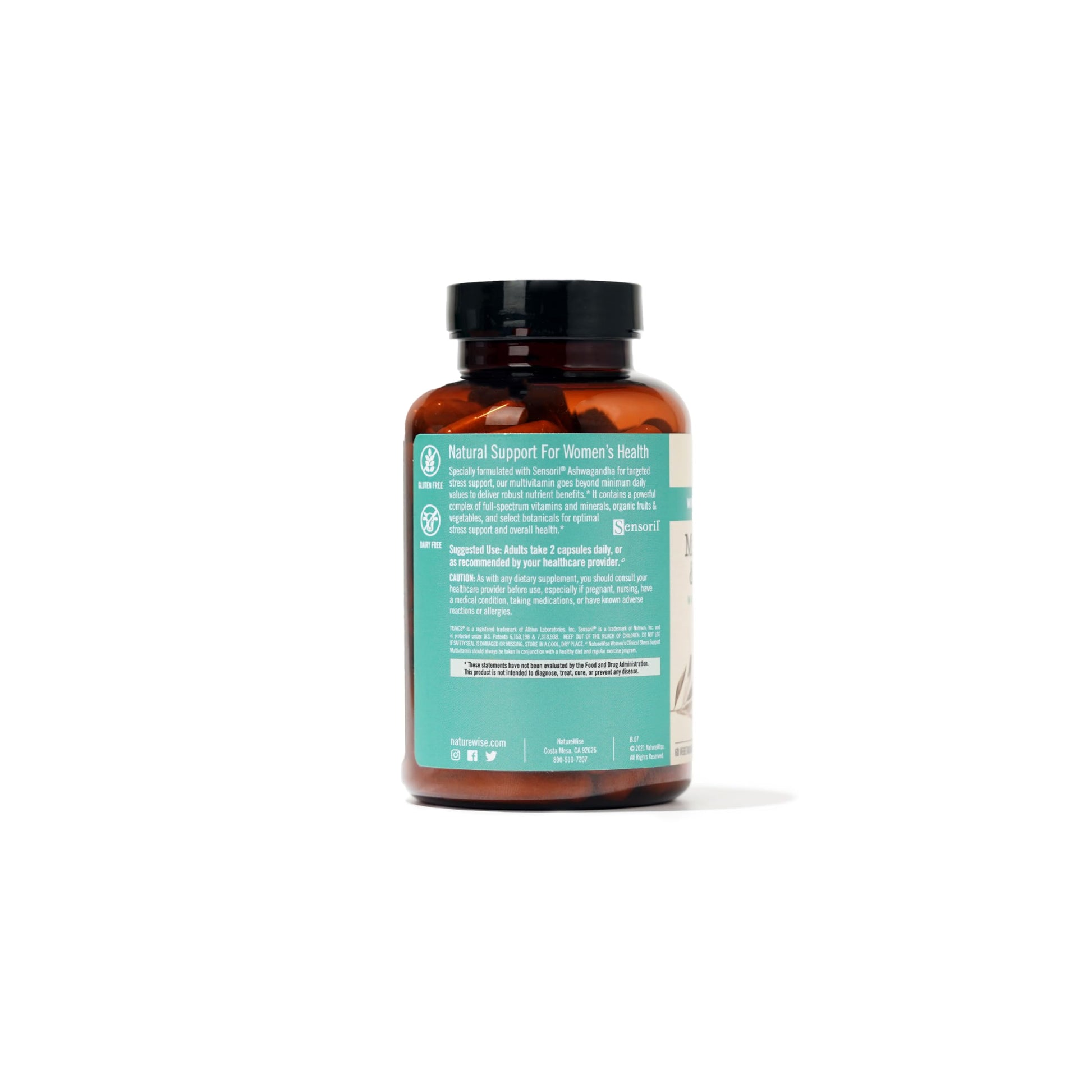 Vista posterior del paquete de multivitamínico NatureWise