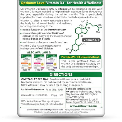 Vista Ultra Vitabiotics vitamina D paquete de 96 tabletas