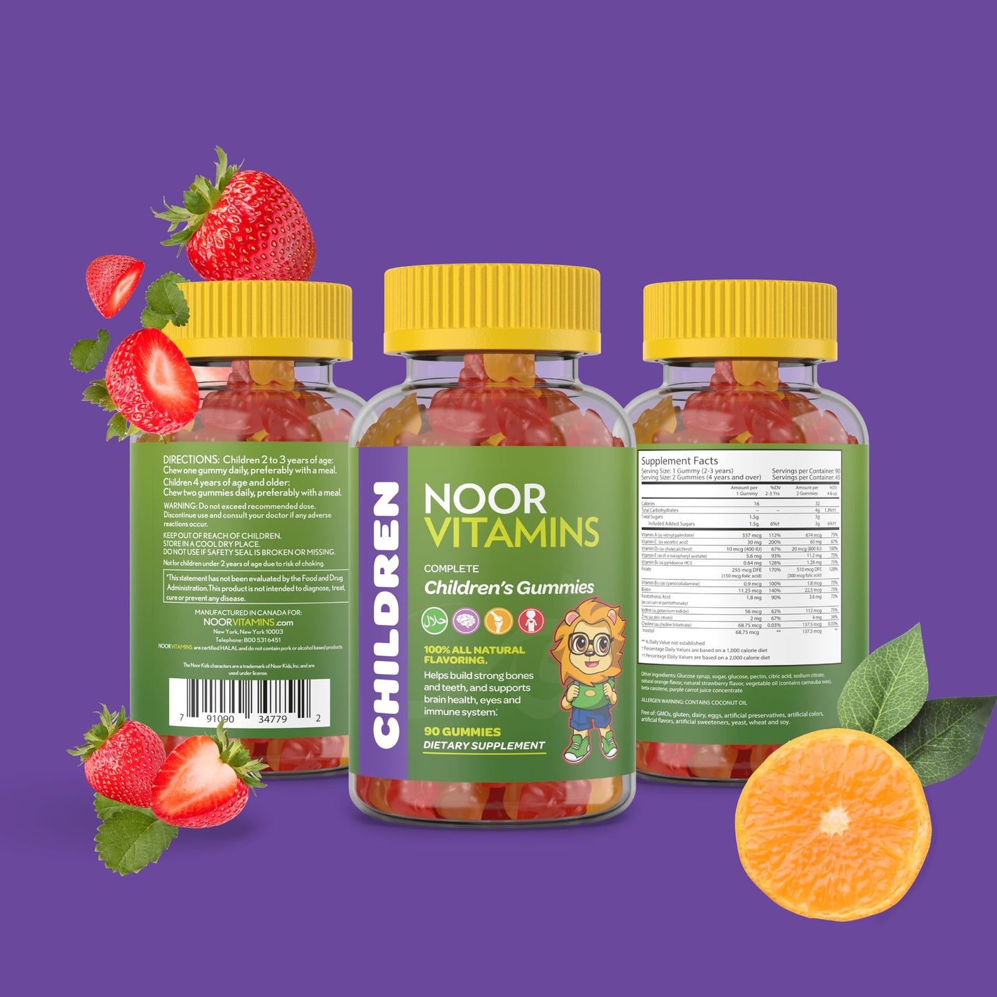 Vista de varias gomitas Noor Vitamins.