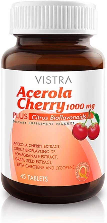 Vistra Acerola Cereza 1000 mg 45 tabletas mejora inmunidad y piel