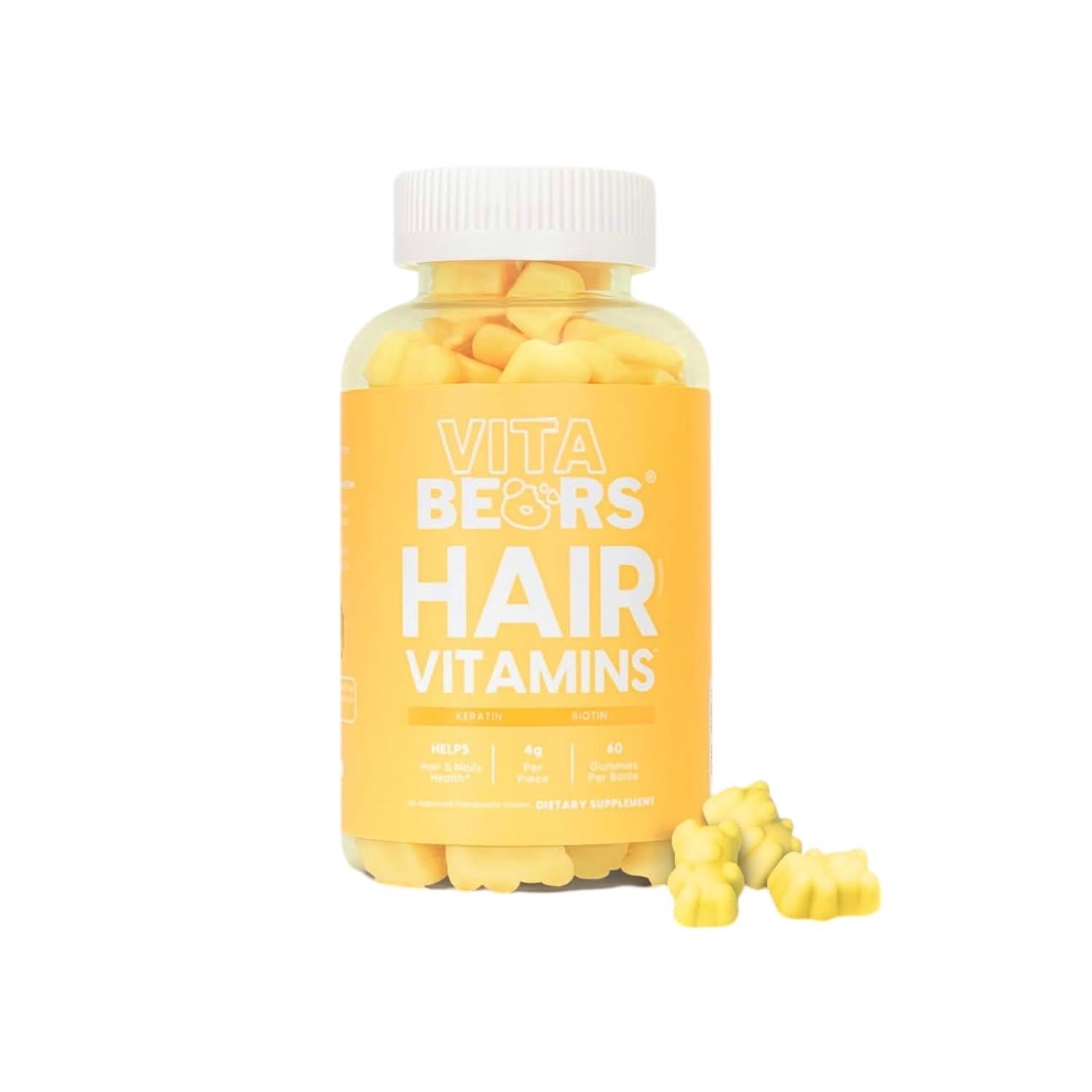 Botella de gomitas Vita Bears Flawless Glow para cabello y uñas.