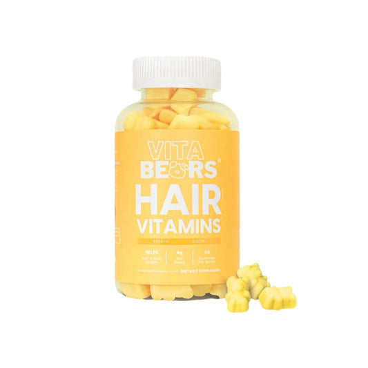 Botella de gomitas Vita Bears Flawless Glow para cabello y uñas.
