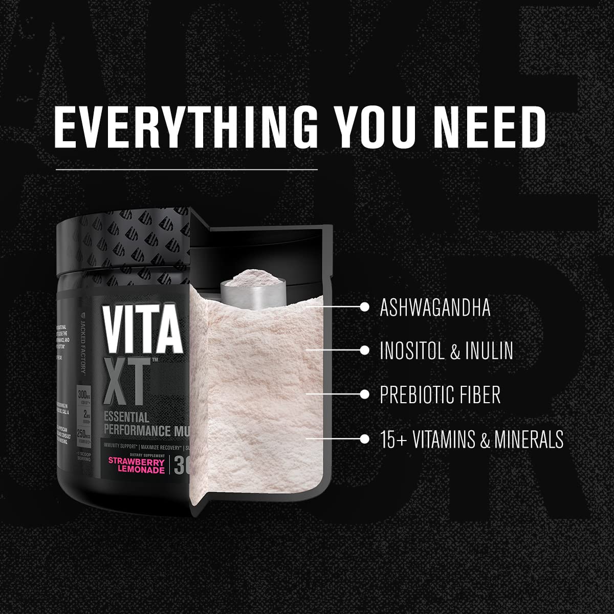 Vita XT multivitamina sabor limonada de fresa, vitaminas A, C, D, K, B6, B12.