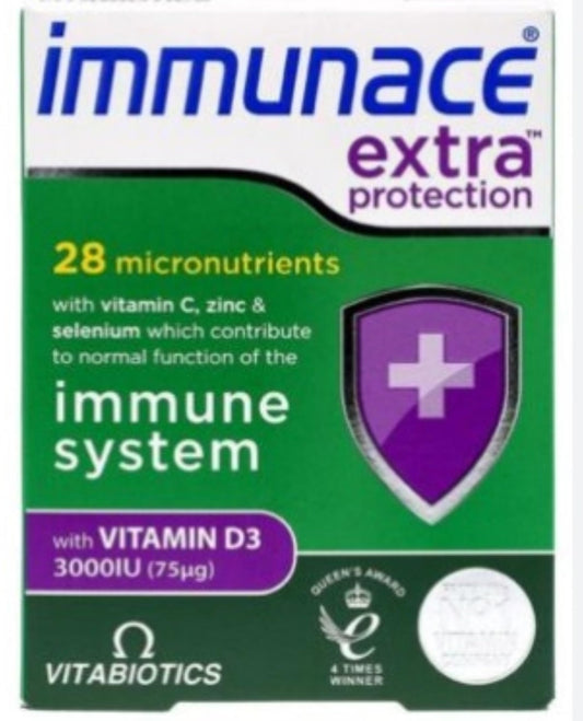 Vitabiotics Immunace Protección Extra 30 tabletas para sistema inmunológico