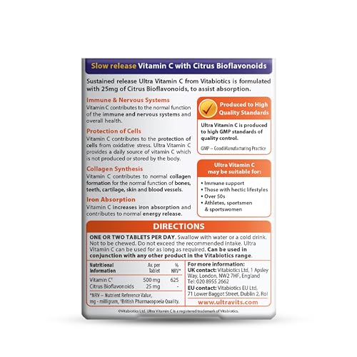Vitabiotics Ultra Vitamina C detalle capsulas y caja
