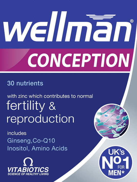 Vitabiotics Wellman Conception frasco con 30 cápsulas para hombres