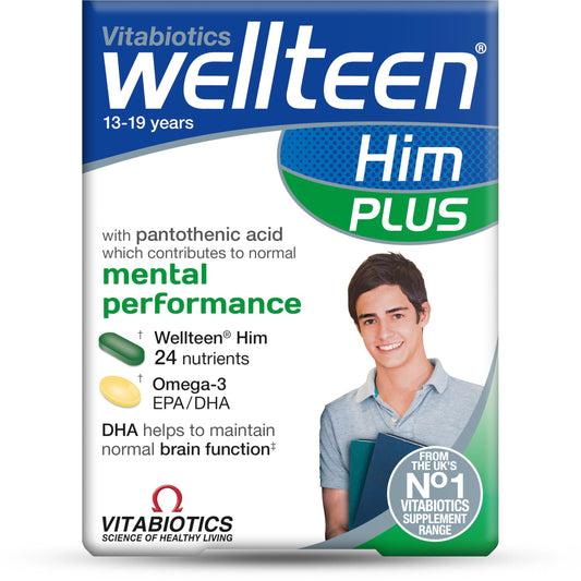 Vitabiotics Wellteen Him Plus suplemento nutricional con Omega-3