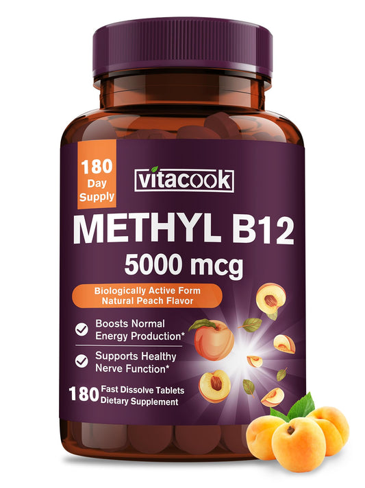 Envase Vitacook Vitamina B12 5000mcg 180 tabletas veganas