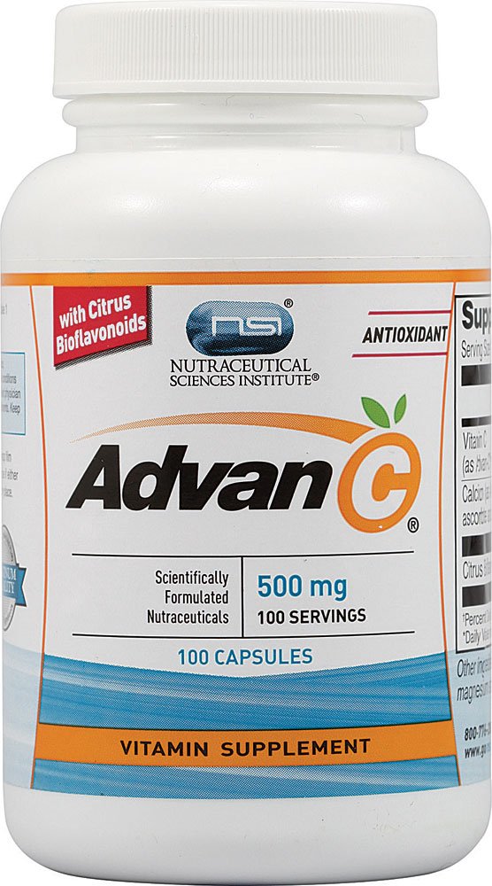 Botella de Vitacost Advan-C con cápsulas de vitamina C y bioflavonoides cítricos