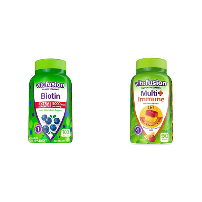 Vitafusion biotina extra fuerza 5000 mcg 100 gummies frasco