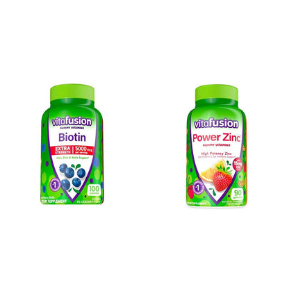 Vitafusion gomitas biotina sabor arándano para cabello y piel