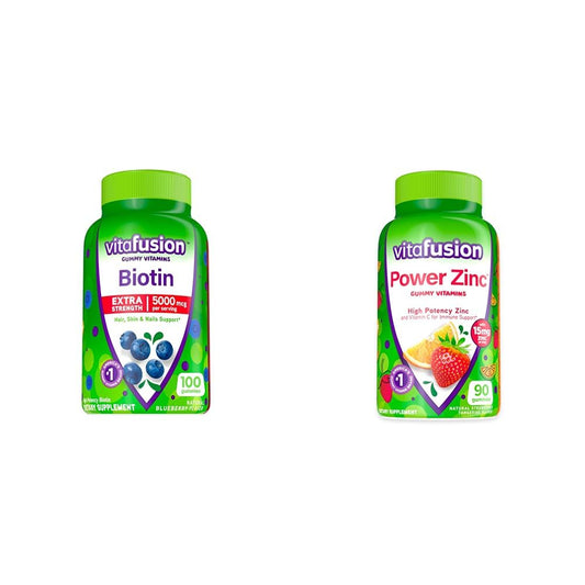 Vitafusion gomitas biotina sabor arándano para cabello y piel