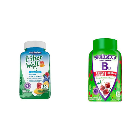 Vitafusion gomitas fibra y vitamina B12 apoyo energía digestión