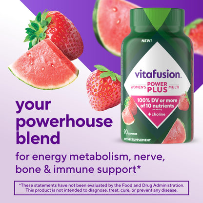 Gomitas Vitafusion con 100% del valor diario de nutrientes esenciales