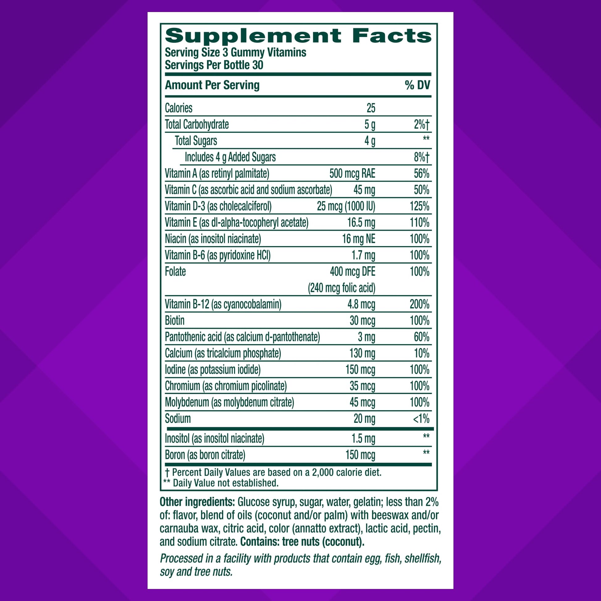Vitafusion multivites con 100% valor diario nutrientes