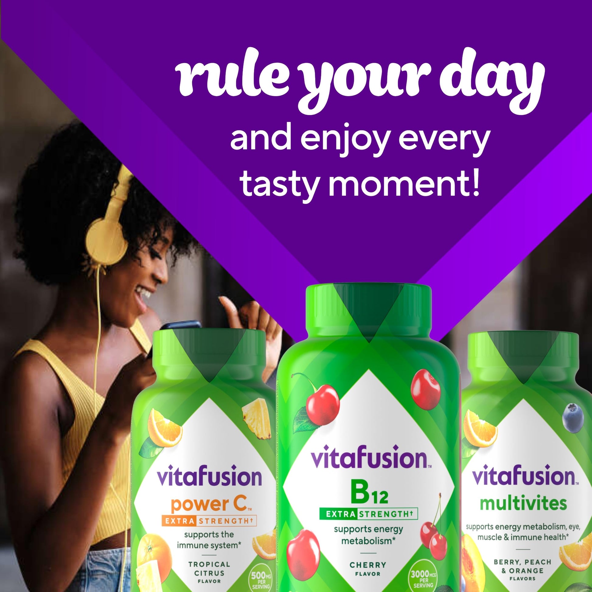 Vitaminas masticables Vitafusion B12 sabor cereza 90 unidades
