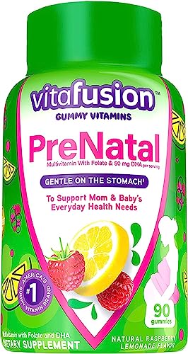 vitafusion vitaminas prenatales gomitas sabor frambuesa limón 90 unidades
