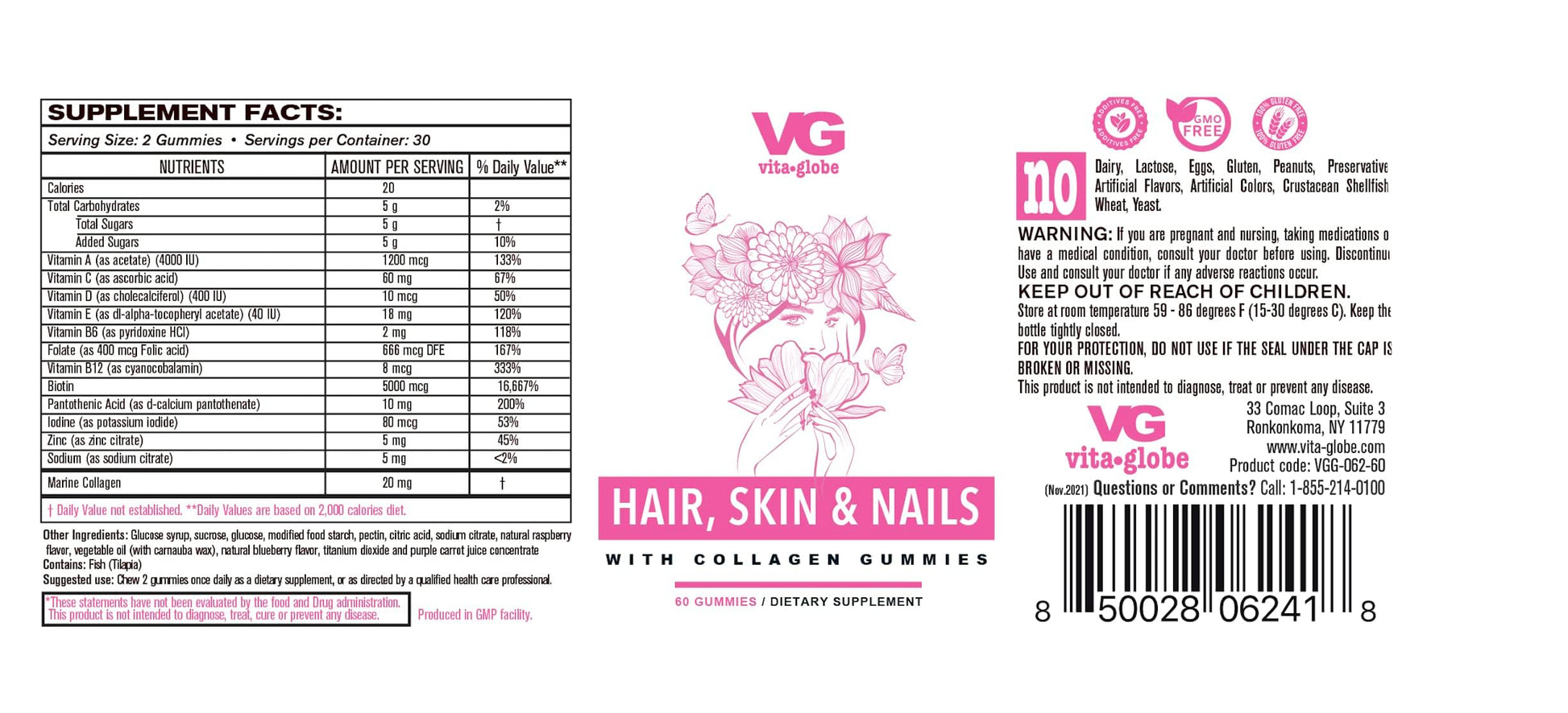 Envase gominolas VitaGlobe colágeno y vitaminas